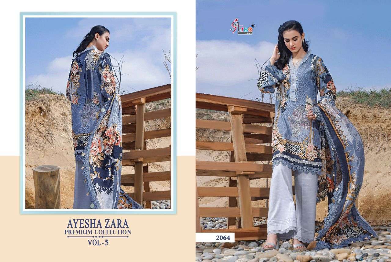 Shree Ayesha Zara Premium Collection Vol 5 Catalog Pure Cotton Pakistani Suits