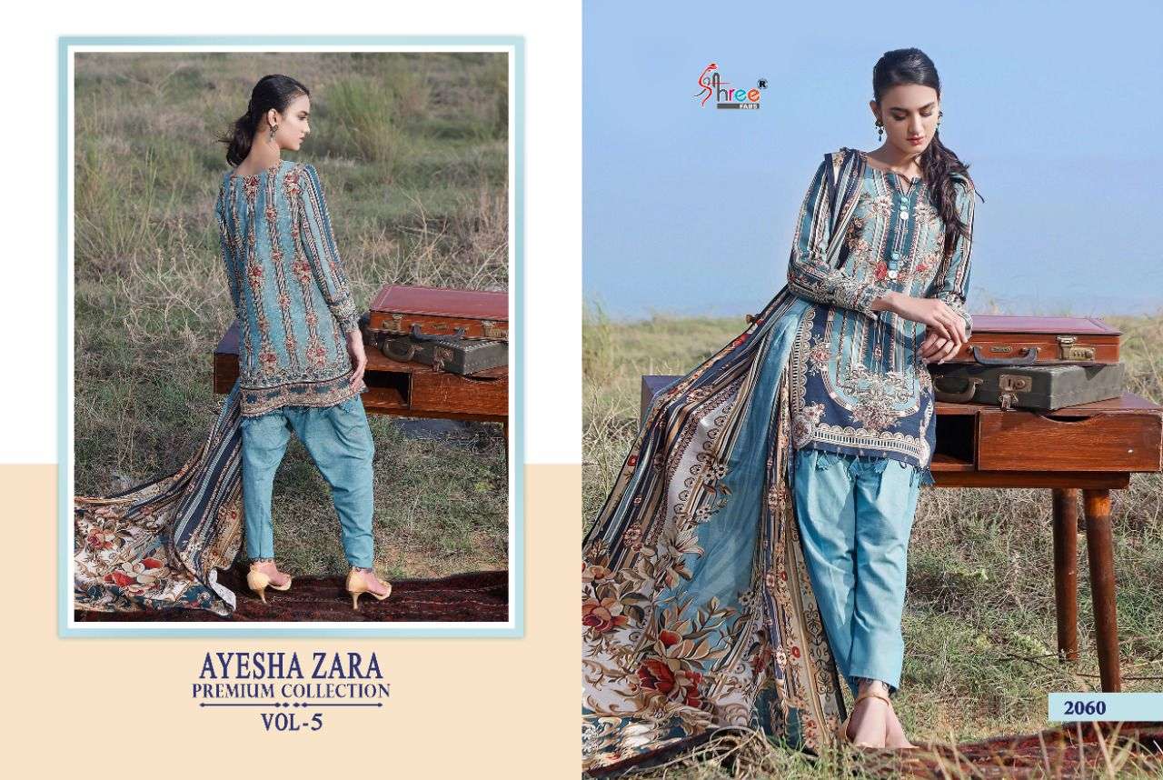 Shree Ayesha Zara Premium Collection Vol 5 Catalog Pure Cotton Pakistani Suits