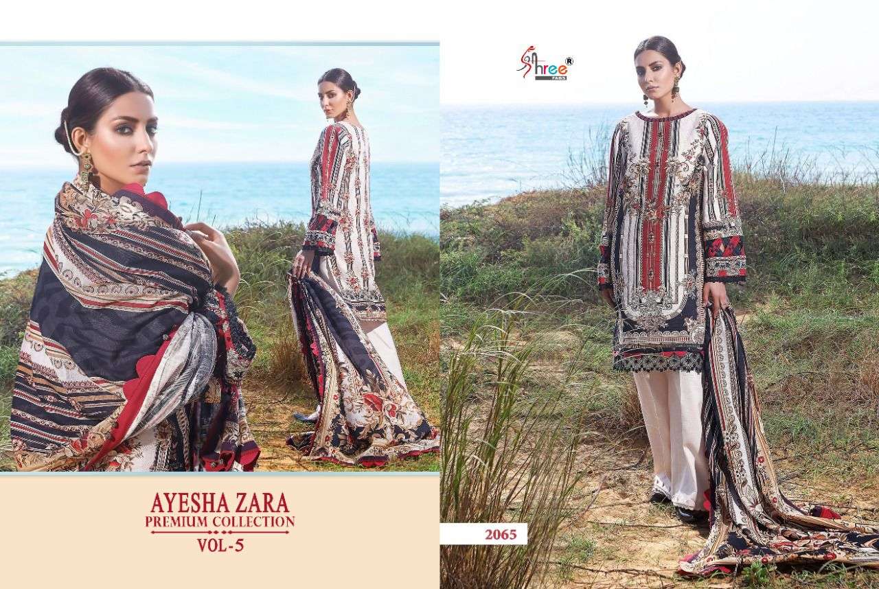 Shree Ayesha Zara Premium Collection Vol 5 Catalog Pure Cotton Pakistani Suits