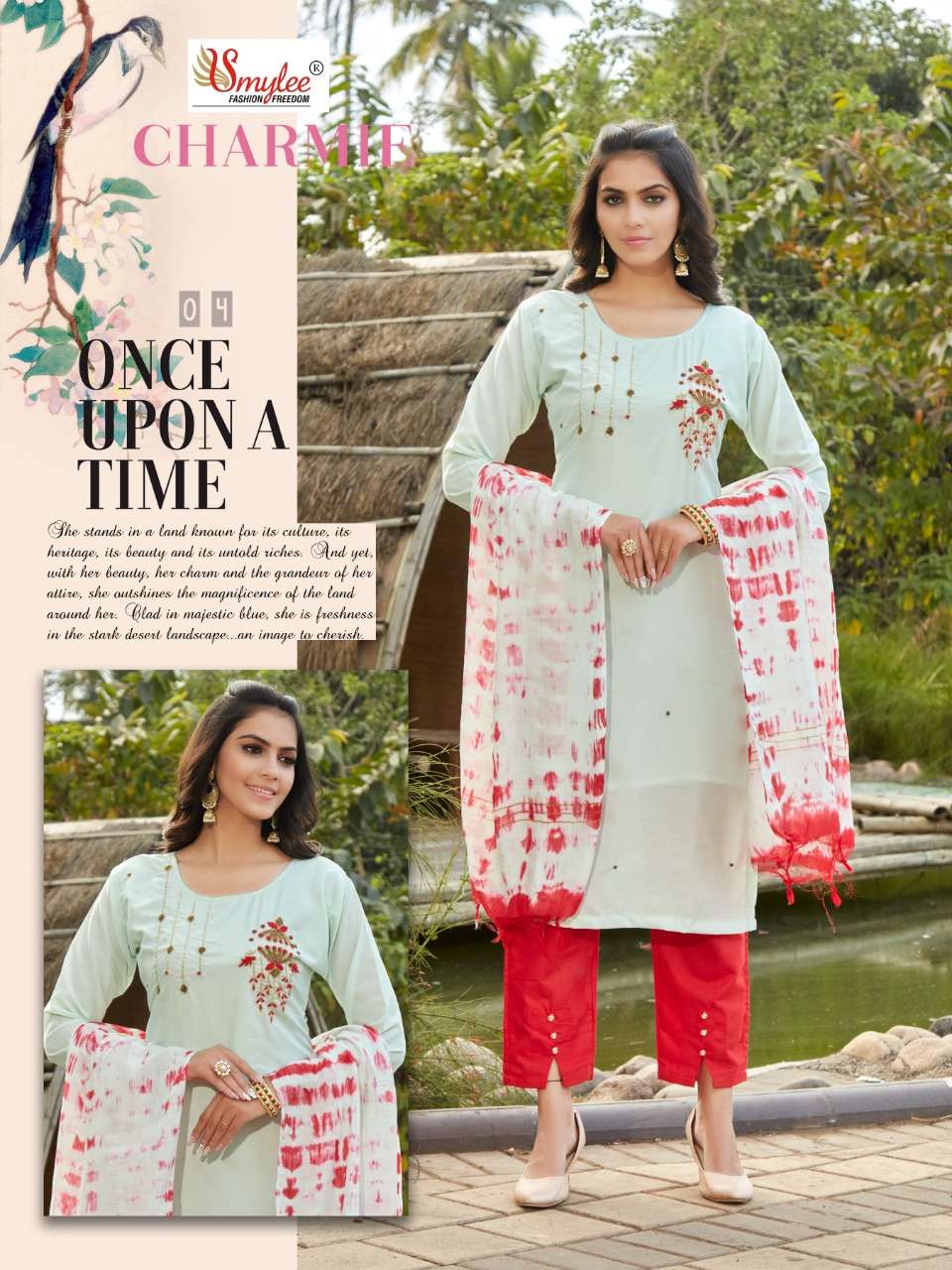 Smylee Charmie Catalog Designer Wear Readymade Top Bottom With Dupatta