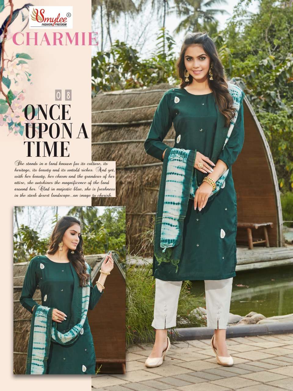 Smylee Charmie Catalog Designer Wear Readymade Top Bottom With Dupatta