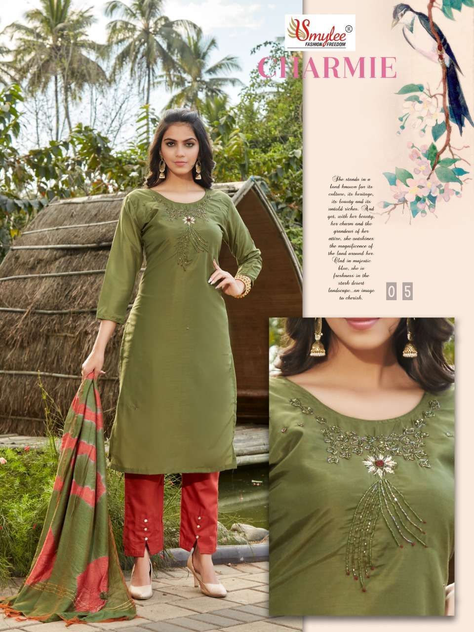 Smylee Charmie Catalog Designer Wear Readymade Top Bottom With Dupatta