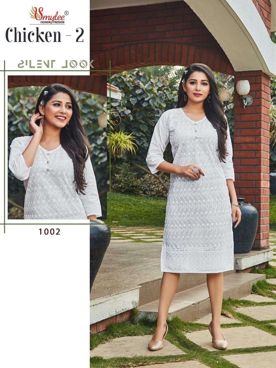 Smylee Chicken Vol 2 Catalog Daily Wear Cotton Chicken Work Kurtis