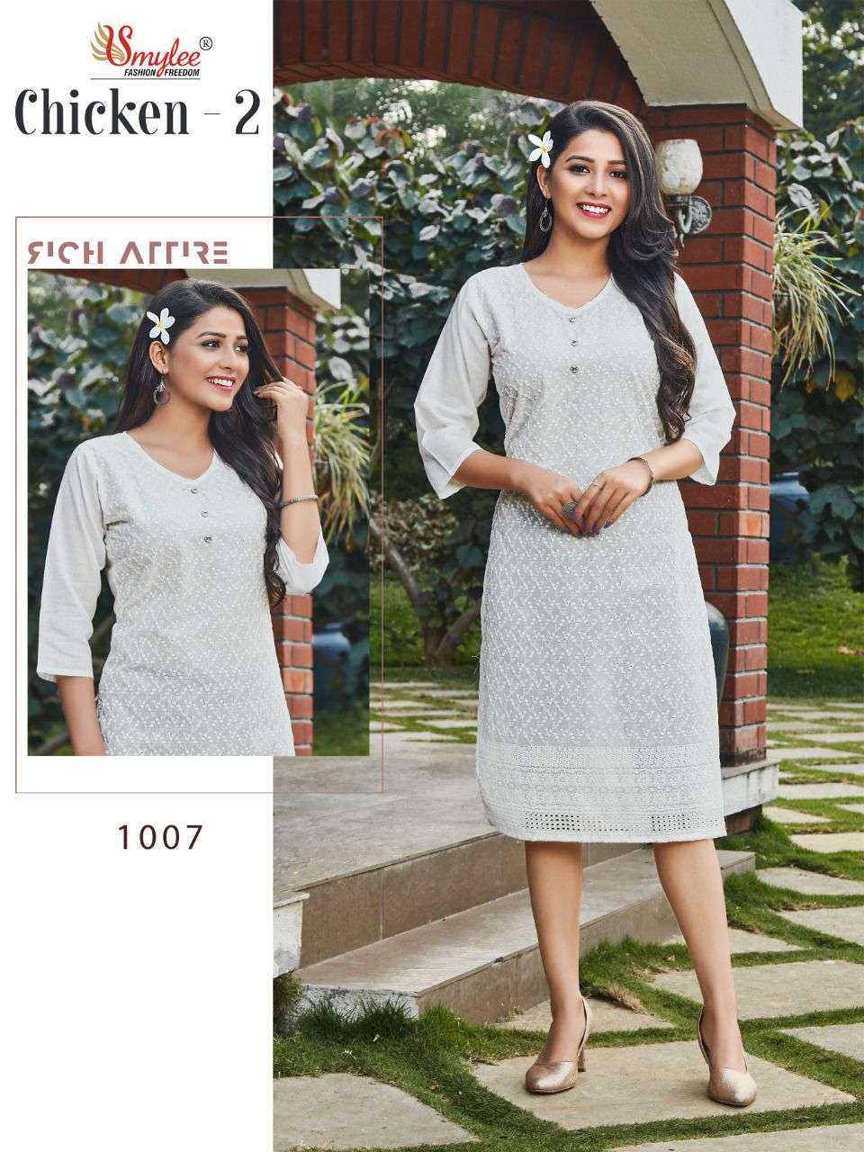 Smylee Chicken Vol 2 Catalog Daily Wear Cotton Chicken Work Kurtis