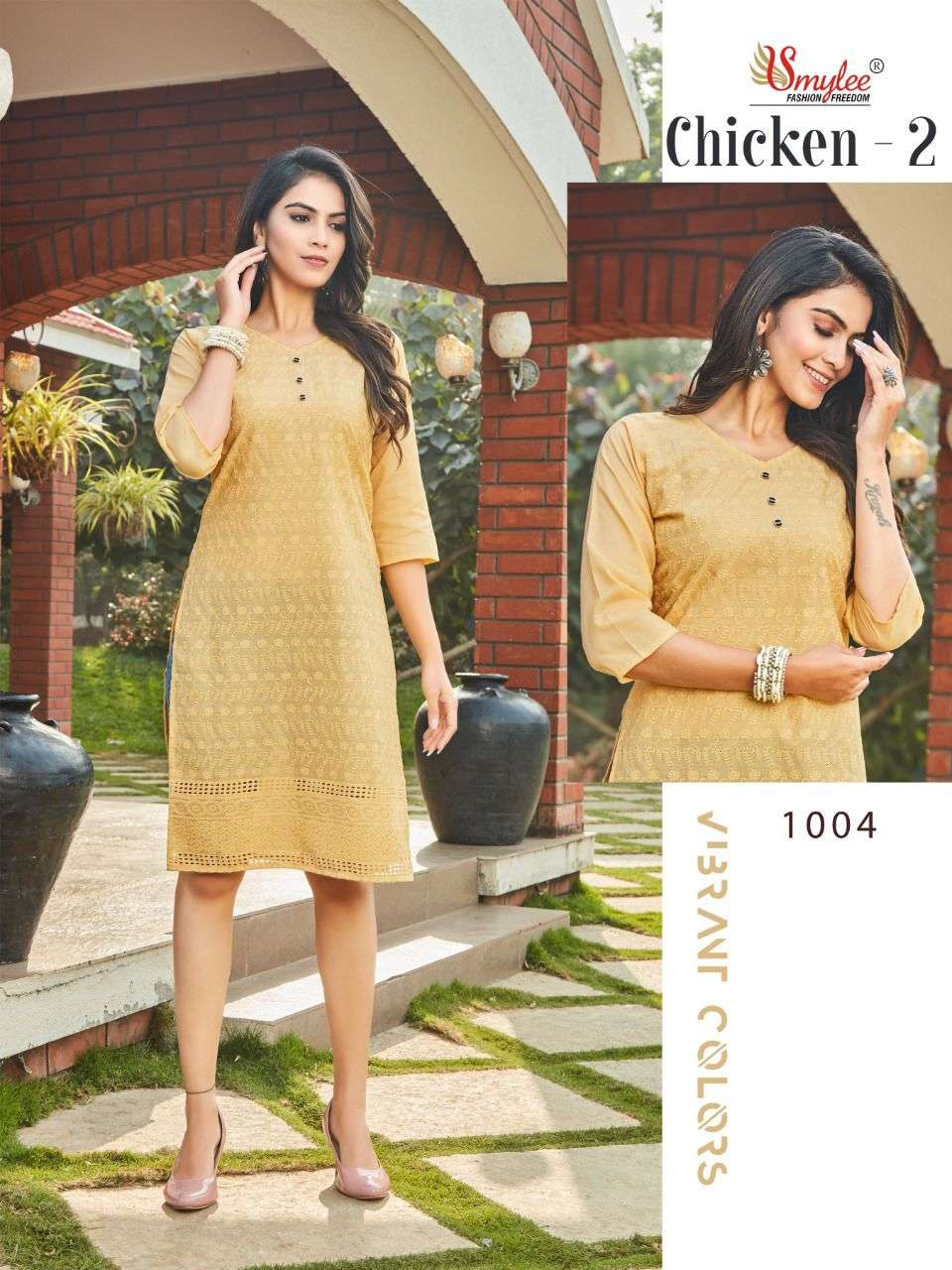 Smylee Chicken Vol 2 Catalog Daily Wear Cotton Chicken Work Kurtis
