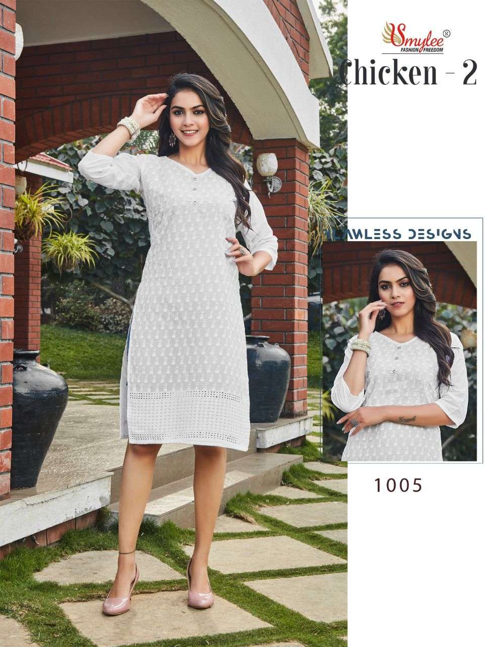 Smylee Chicken Vol 2 Catalog Daily Wear Cotton Chicken Work Kurtis