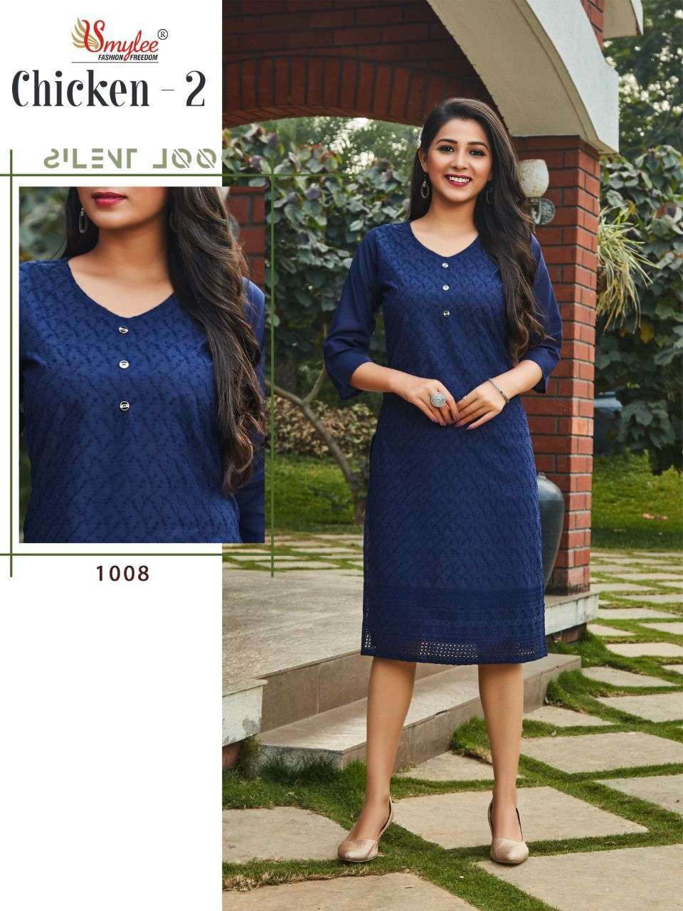 Smylee Chicken Vol 2 Catalog Daily Wear Cotton Chicken Work Kurtis