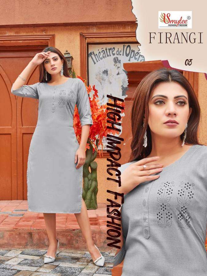 Smylee Firangi Catalog Designer Rayon Kurtis