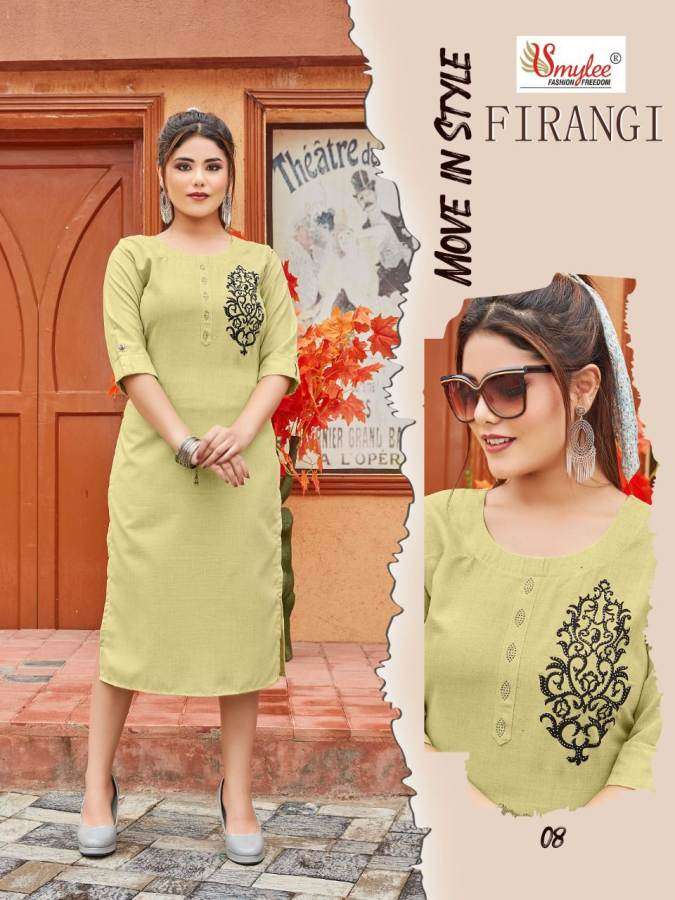 Smylee Firangi Catalog Designer Rayon Kurtis