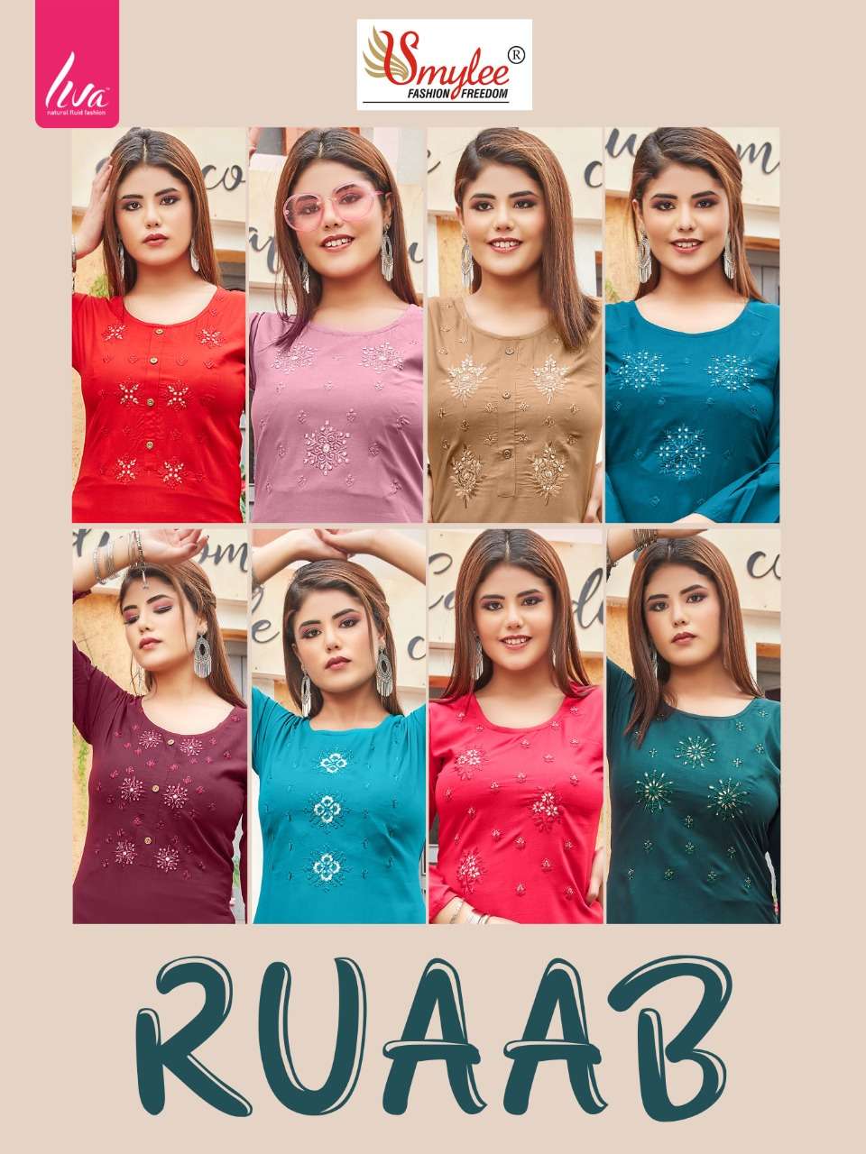 Smylee Ruaab Catalog Buy Latest Casual Wear Embroidery Kurtis