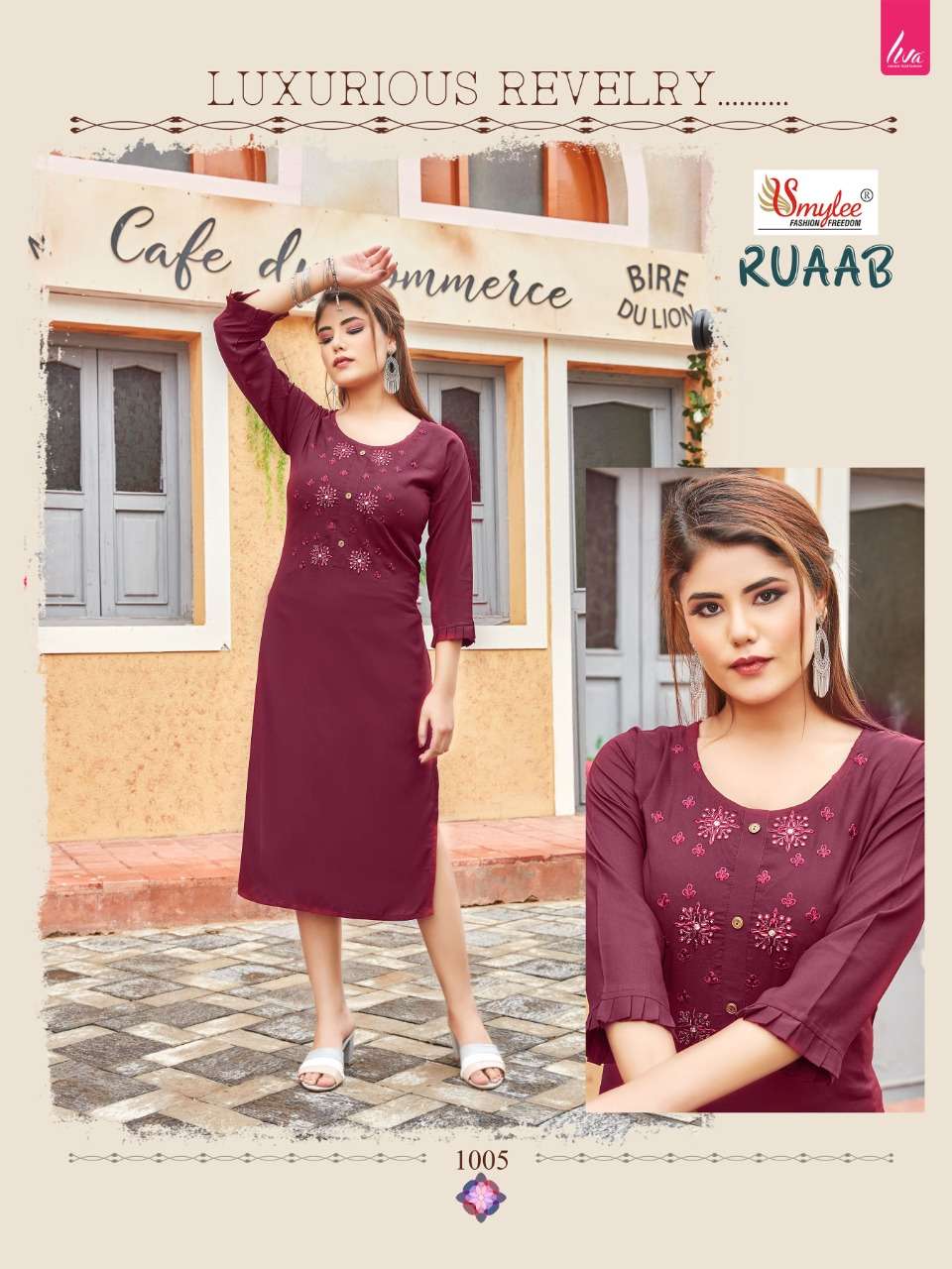 Smylee Ruaab Catalog Buy Latest Casual Wear Embroidery Kurtis
