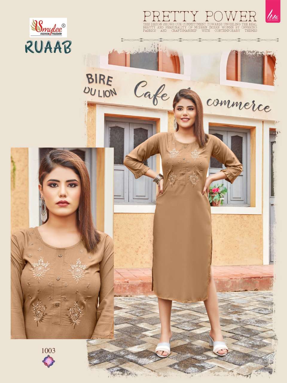 Smylee Ruaab Catalog Buy Latest Casual Wear Embroidery Kurtis