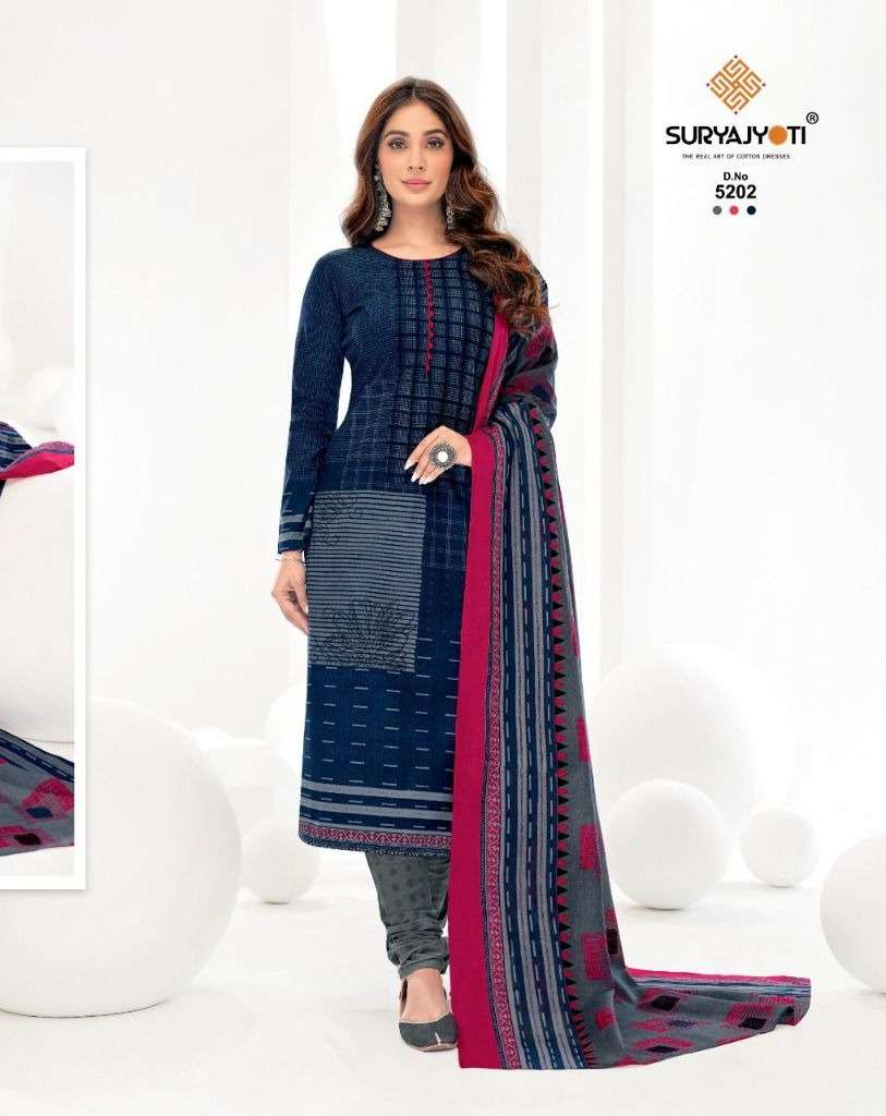 Suryajyoti Premium Trendy Cottons 52 Catalog Casual Wear Unstitched Dress Materials