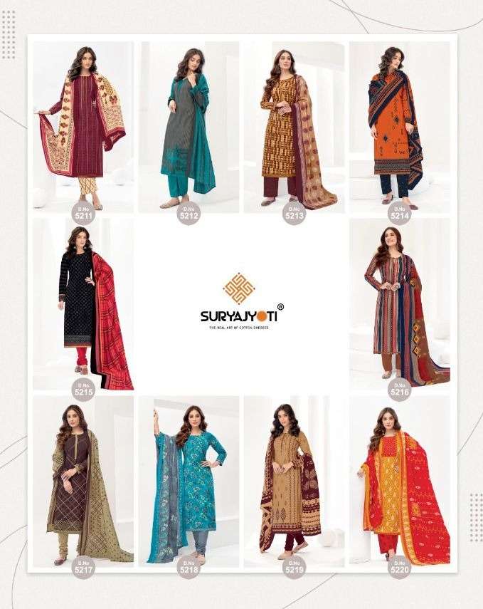Suryajyoti Premium Trendy Cottons 52 Catalog Casual Wear Unstitched Dress Materials