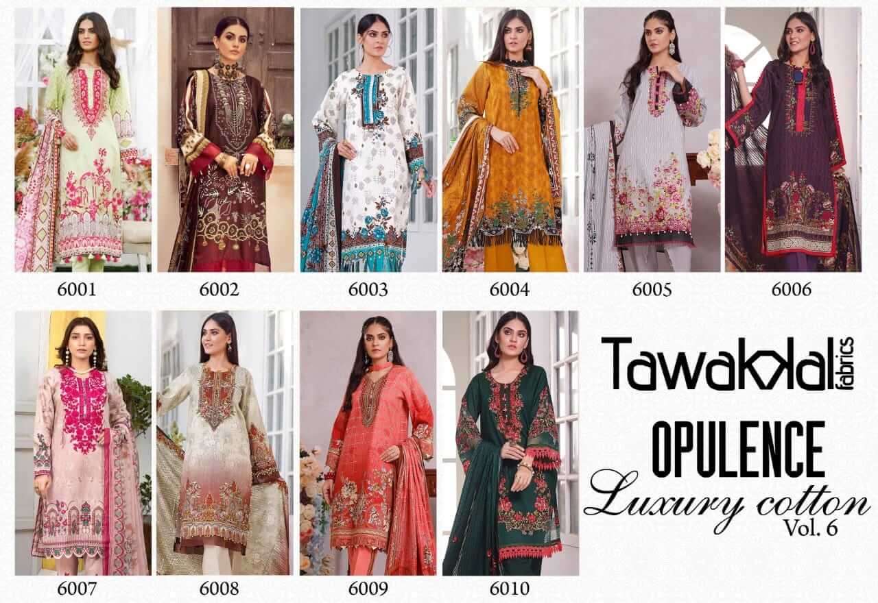 Tawakkal Opulence Vol 6 Catalog Cotton Karachi Dress Materials