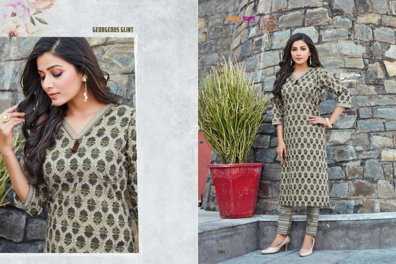 Tips & Tops Cotton Candy Catalog Regular Wear Cotton Printed Kurti With Bottom