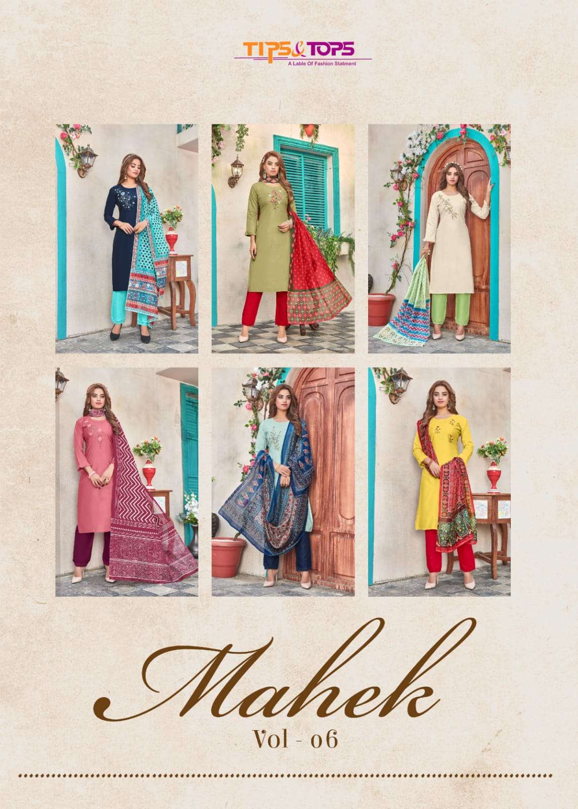 Tips & Tops Mahek vol 6 catalog  Fancy Readymade top bottom with duptta catalog 