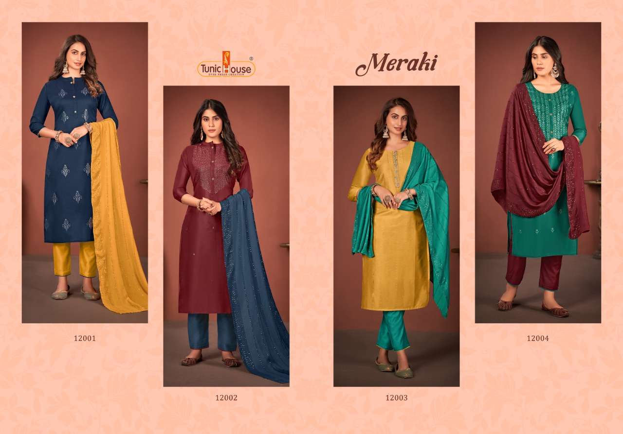Tunic House Meraki catalog Ready Made Top Bottom with Duptta 