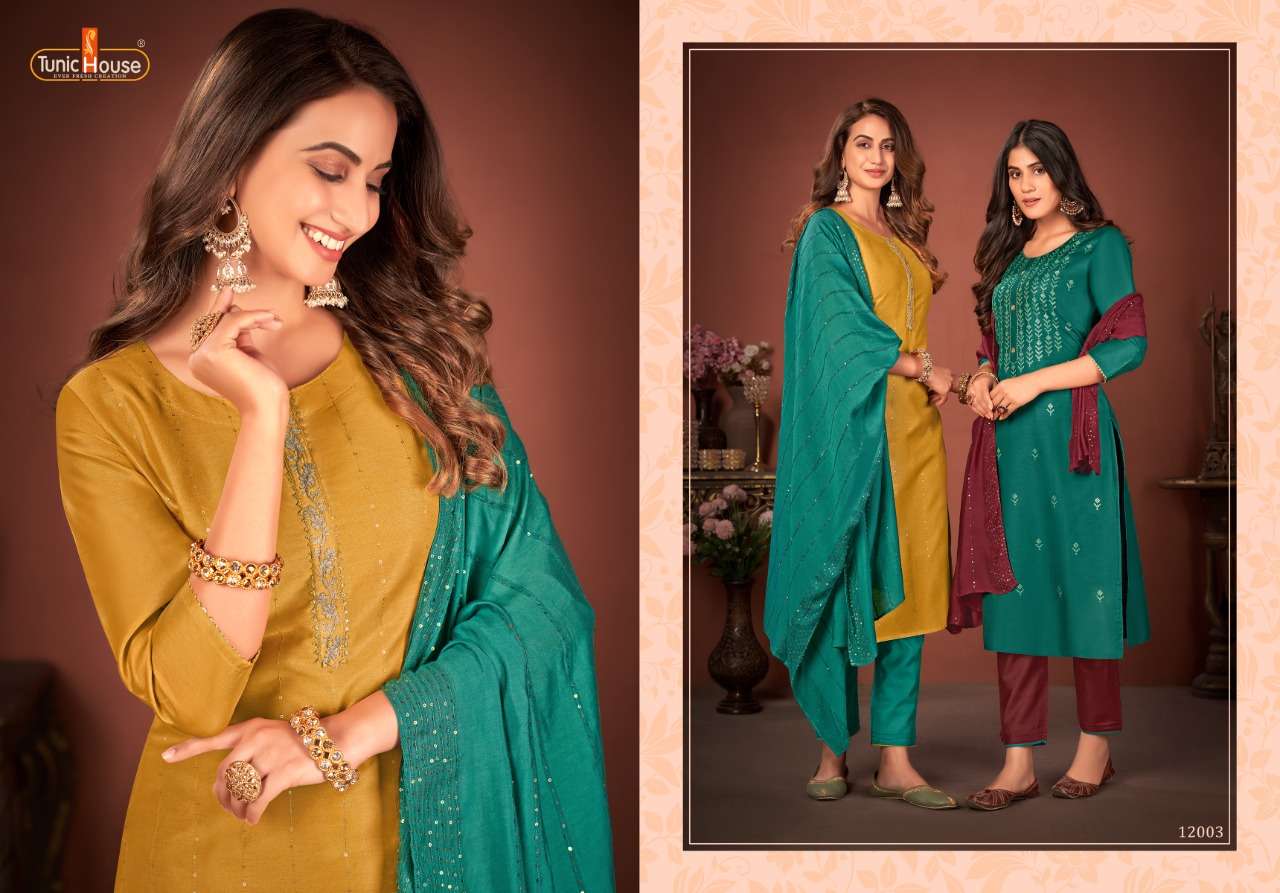 Tunic House Meraki catalog Ready Made Top Bottom with Duptta 
