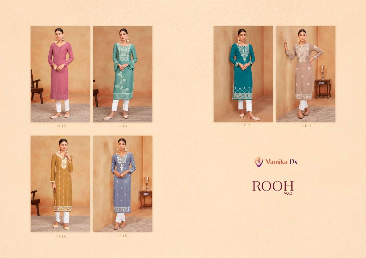 Vamika Nx Rooh Vol 3 Catalog Rayon Kurti with Bottom