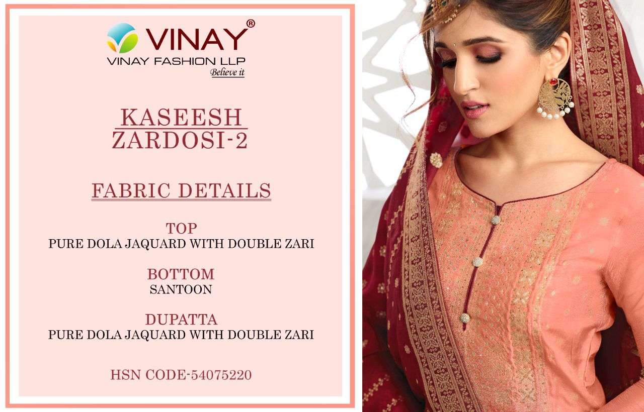 Vinay Fashion Kaseesh Zardosi Vol 2 Catalog Heavy Designer Wear Dress Materials 