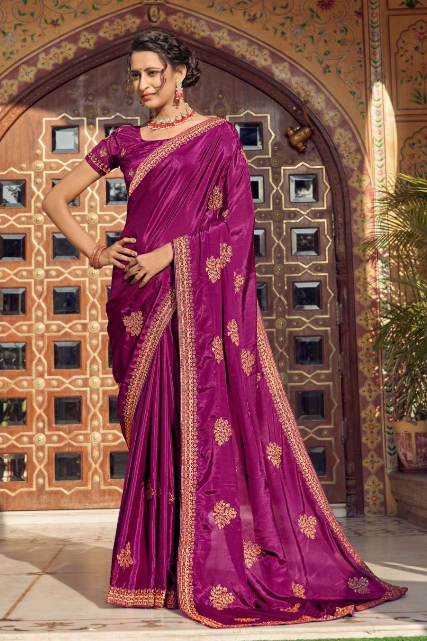 Ynf Angad Silk Catalog Embroidery Work Saree 