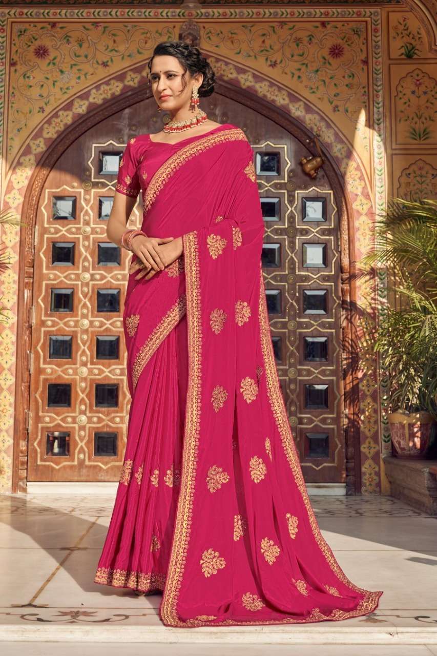 Ynf Angad Silk Catalog Embroidery Work Saree 