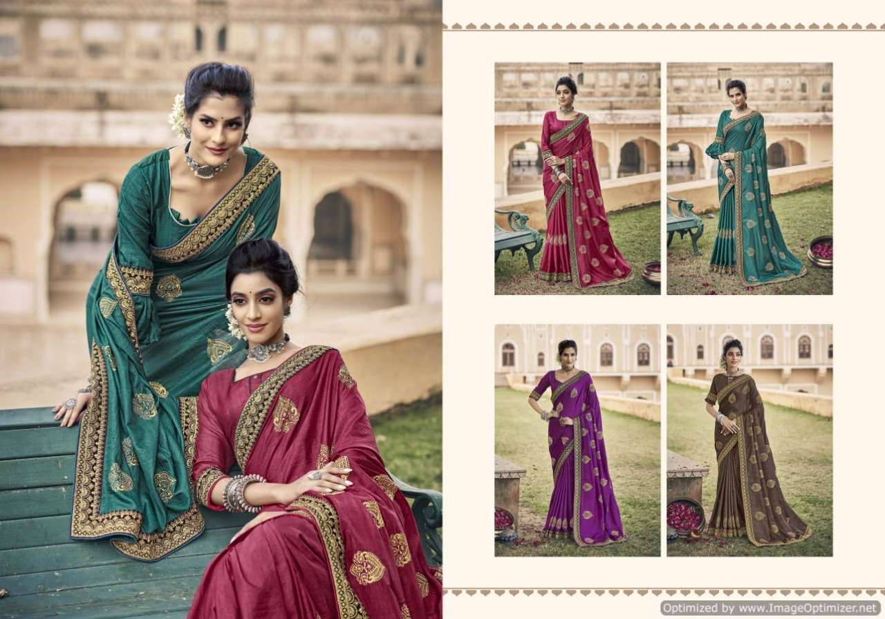 Ynf Nikhaar Catalog Designer Wear Silk Embroidery Sarees 