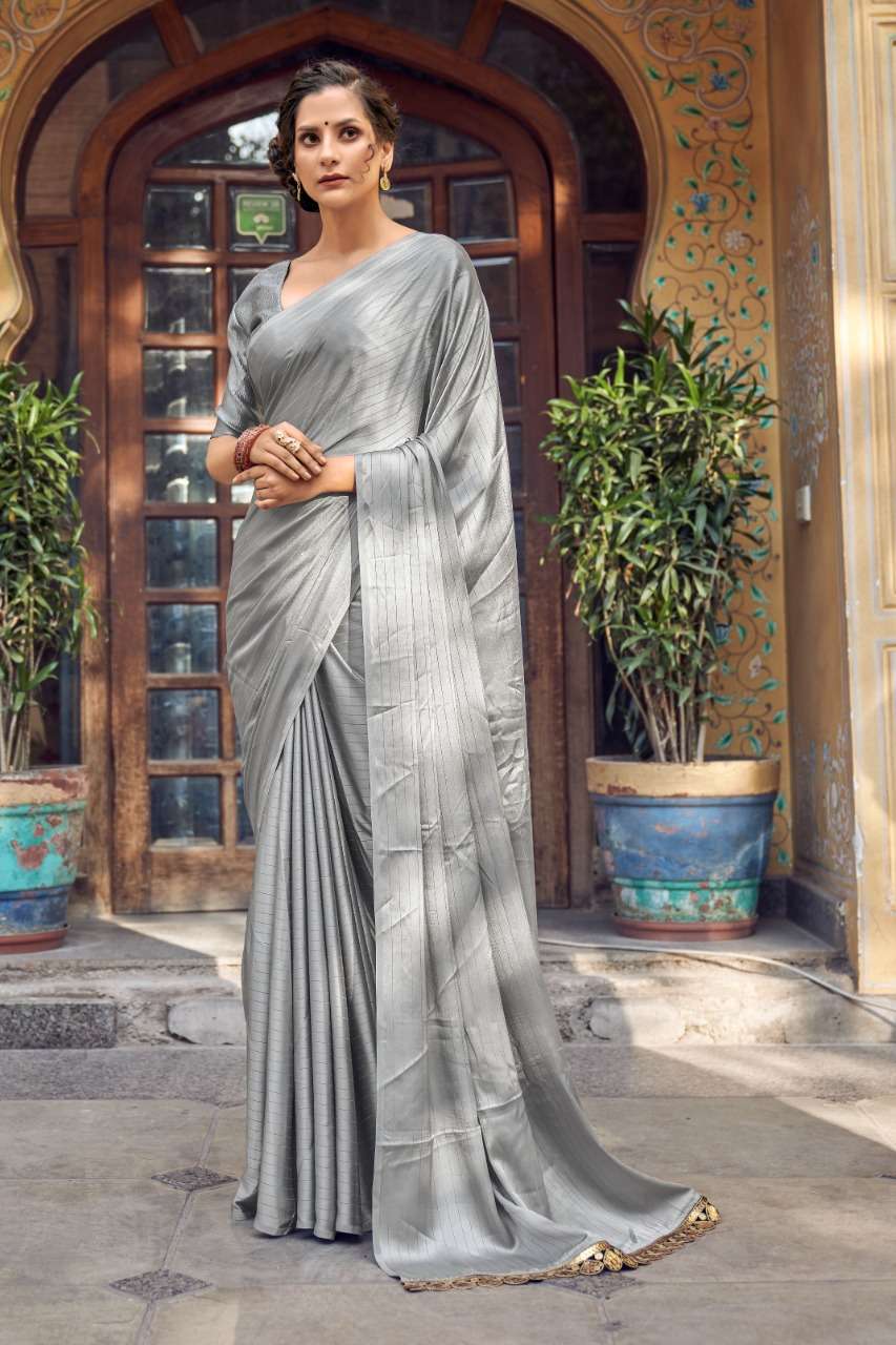 Ynf Pastel Satin Catalog Party Wear Silk Saree Collection 