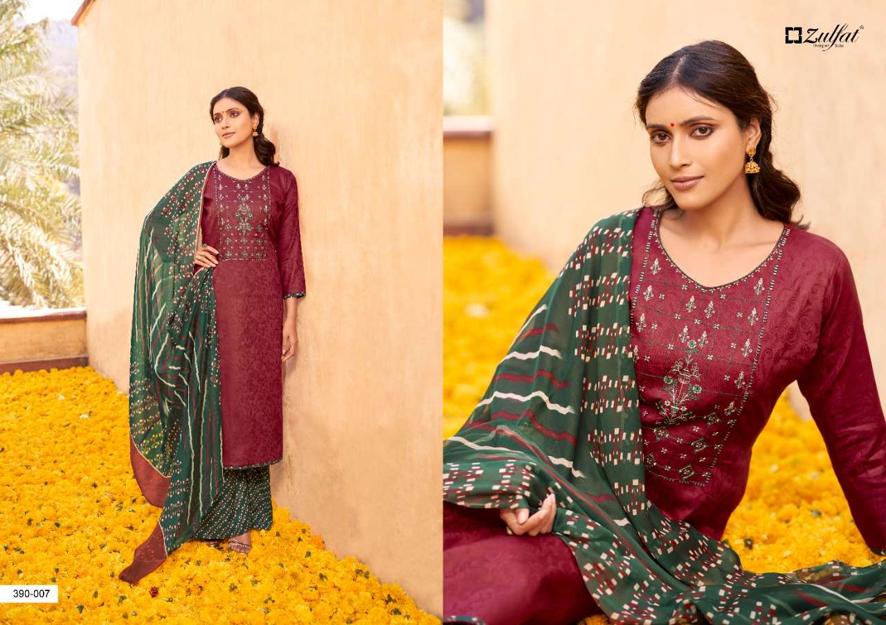 Zulfat Parineeta catalog Jam Cotton Dress materials Wholesale