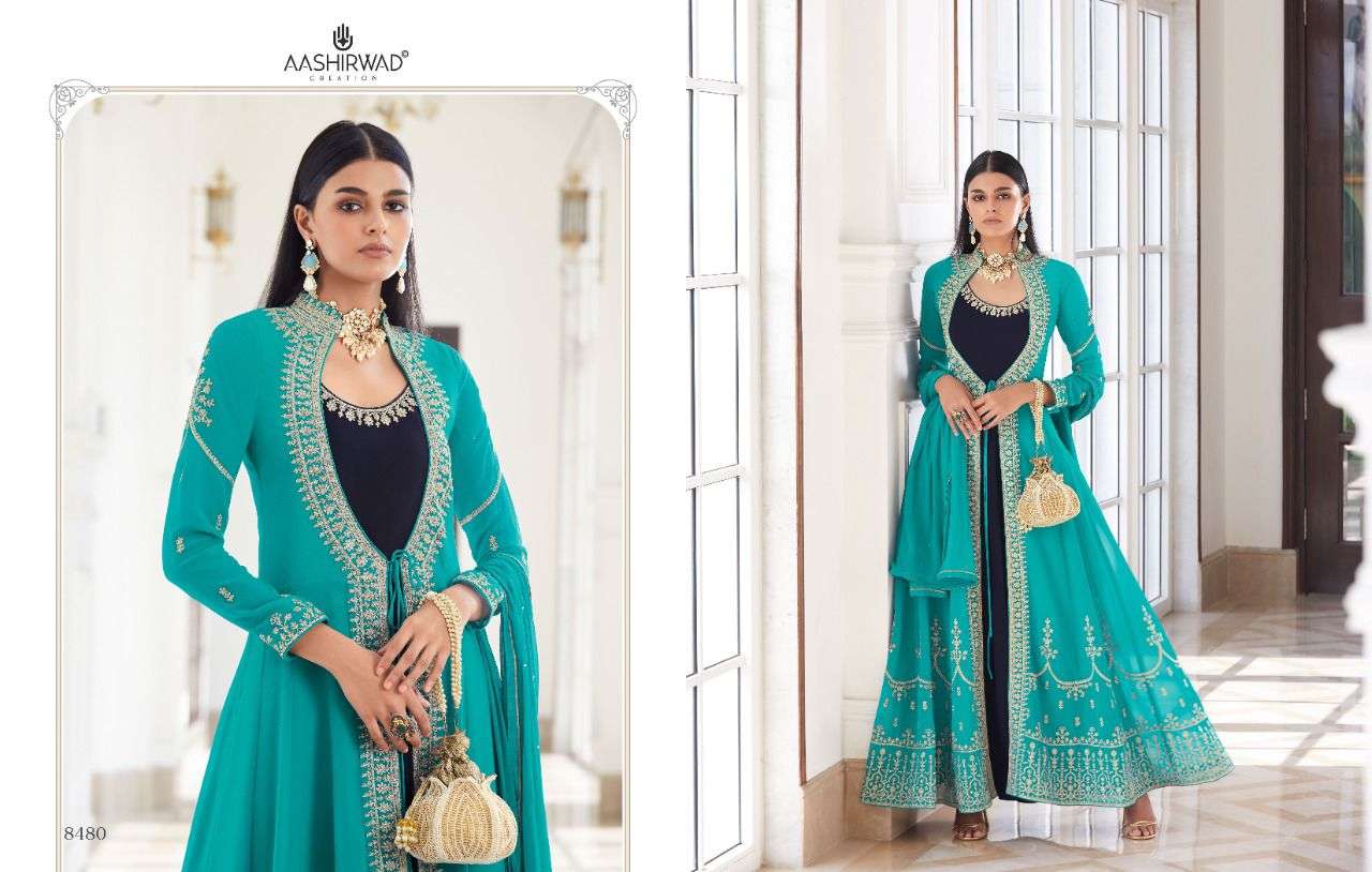 Aashirwad Panch Ratna 8480 Series Embroidery Salwar Kameez