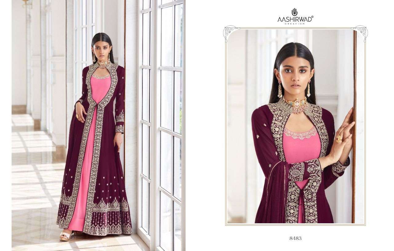 Aashirwad Panch Ratna 8480 Series Embroidery Salwar Kameez