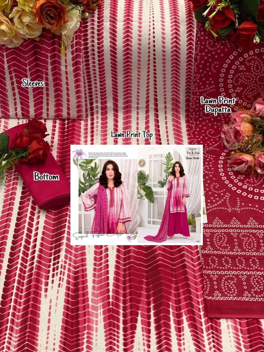 Agha Noor Jainee vol 2 catalog  Heavy lawn Cotton Karachi Dress Material at wholesale price