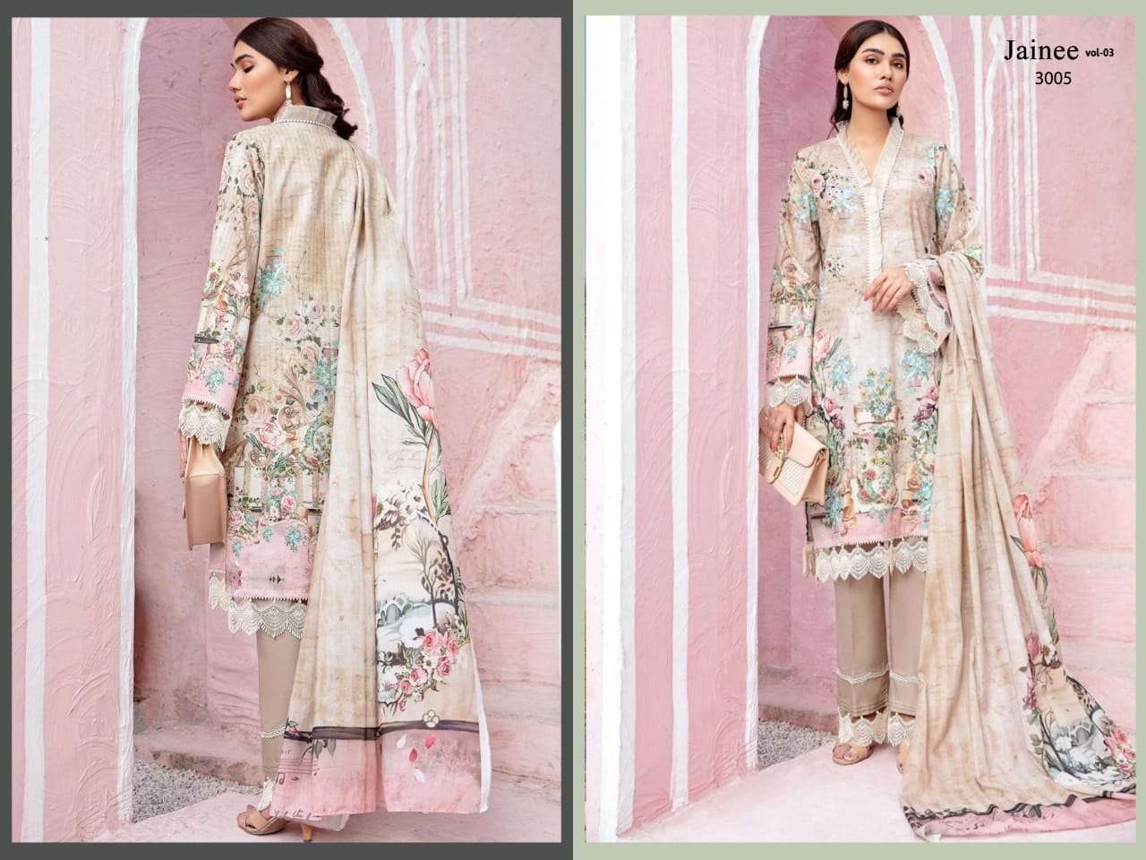 Agha Noor  Jainee vol 3 catalog Lawn cotton Karachi  Dress Material