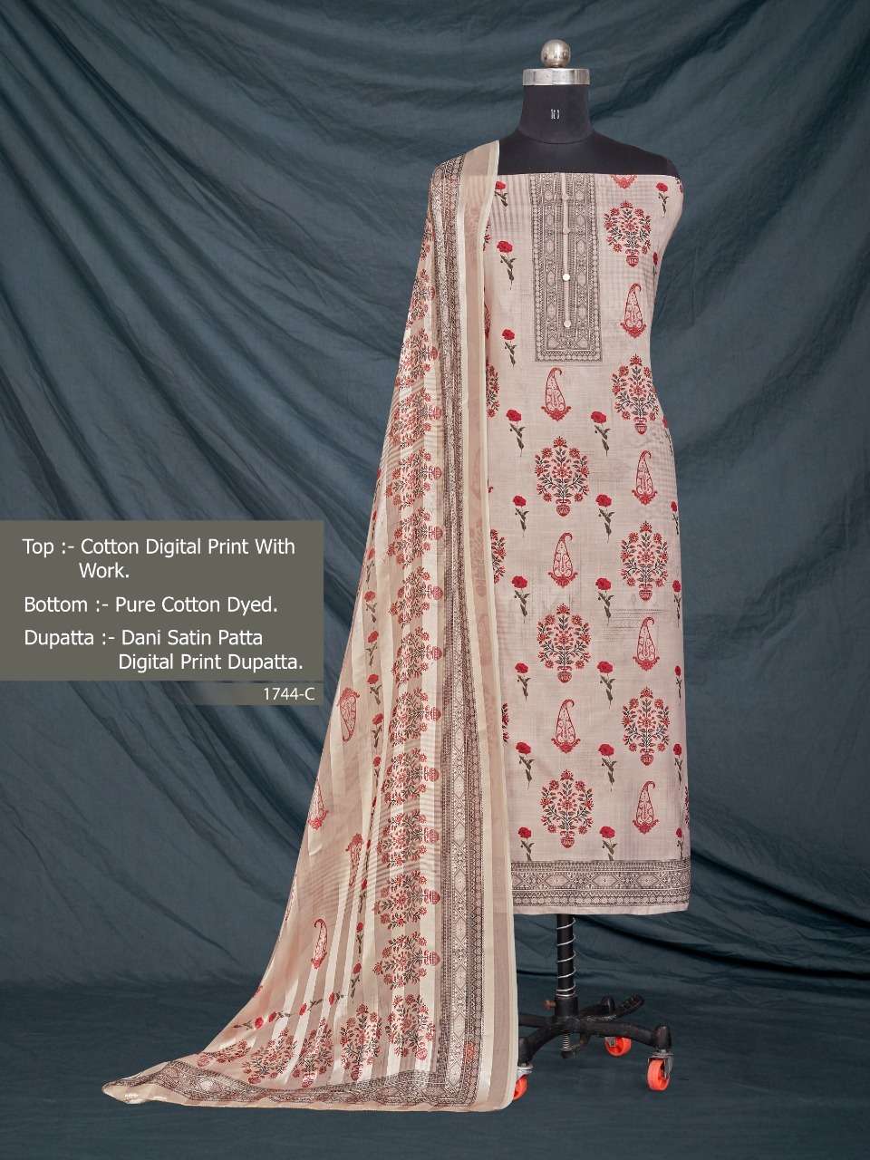 Bipson 1744 catalog  Digital Printed Designer Dress Material