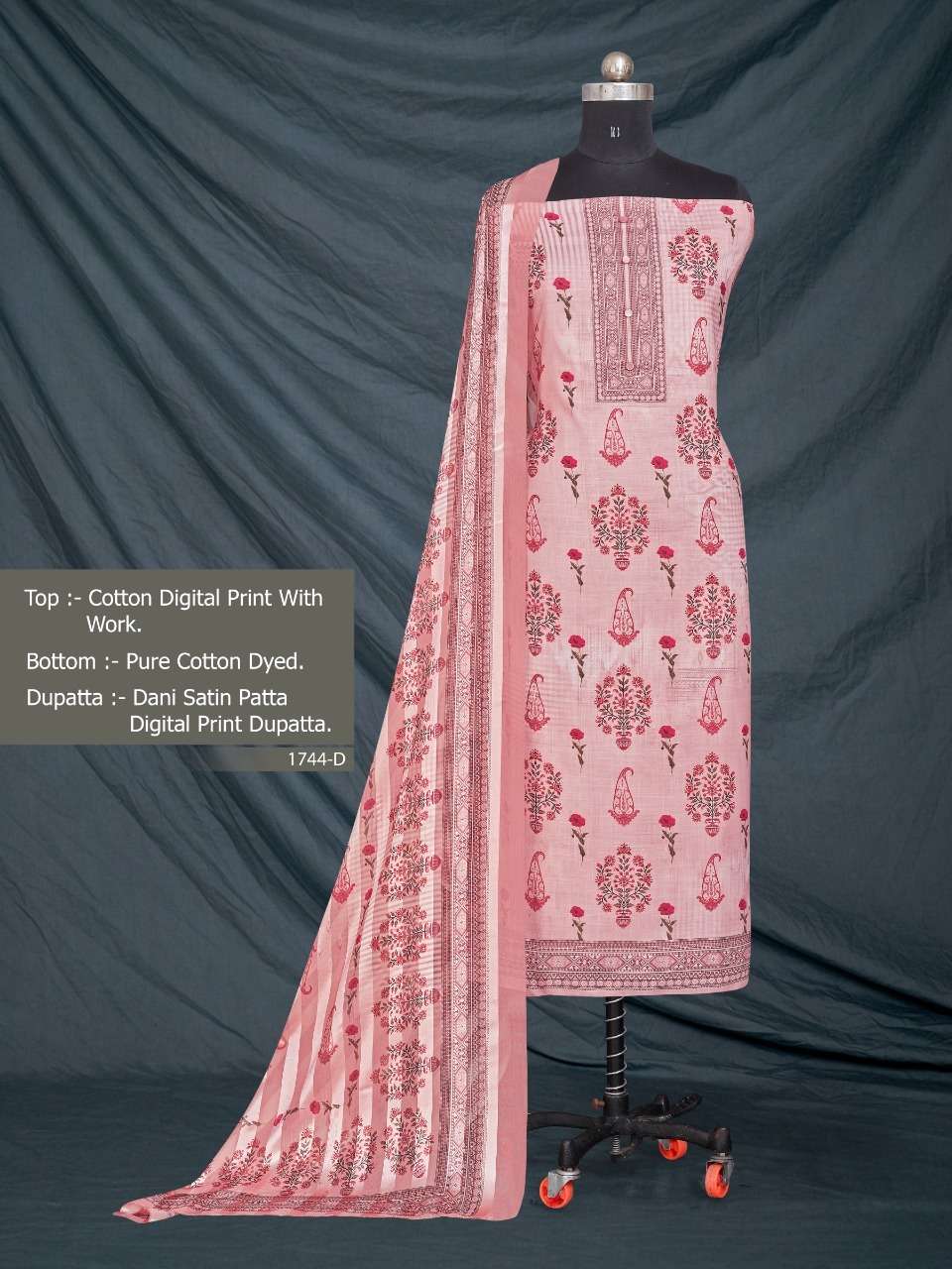 Bipson DN 1744 Catalog Pure Cotton Printed Summer Wear Dress Materials