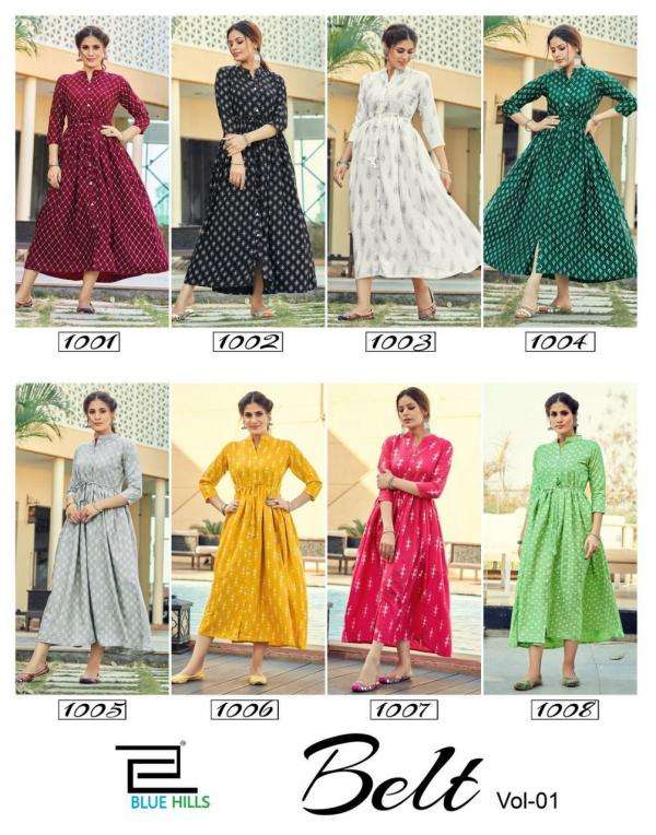 Blue Hills Belt vol 1 catalog  Designer Rayon Long Kurti