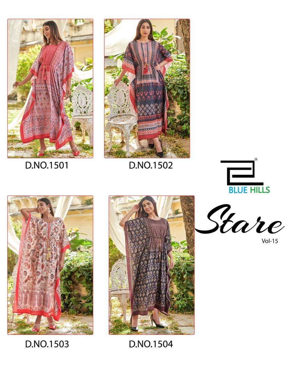 Blue Hills Stare vol 15 catalog Designer Kaftan Style Kurtis