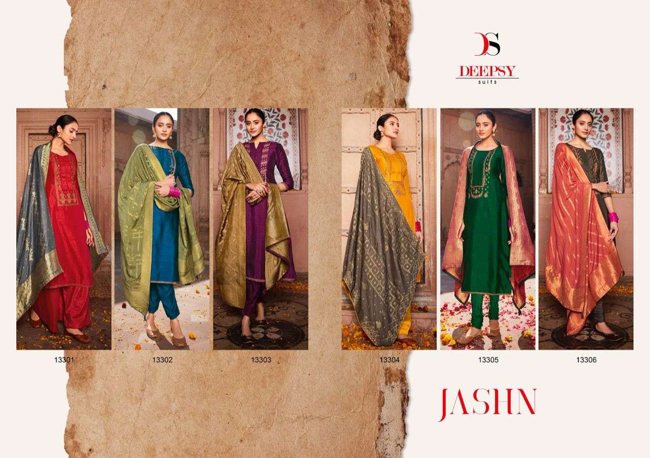 Deepsy Jashn catalog  Festive Wear Embroidery Mulberry Silk Heavy Salwar Suit 
