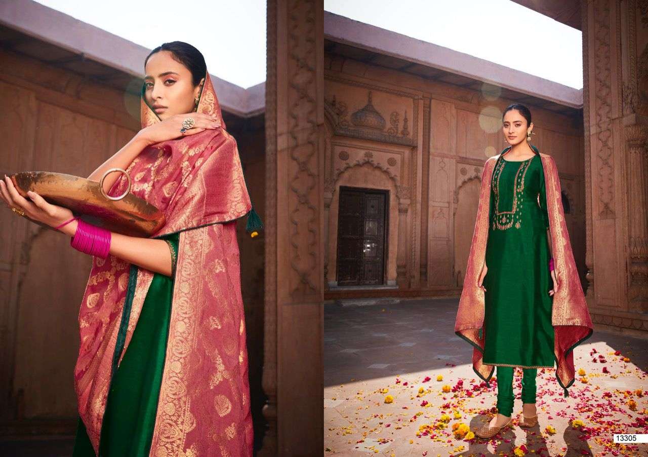 Deepsy Jashn catalog  Festive Wear Embroidery Mulberry Silk Heavy Salwar Suit 