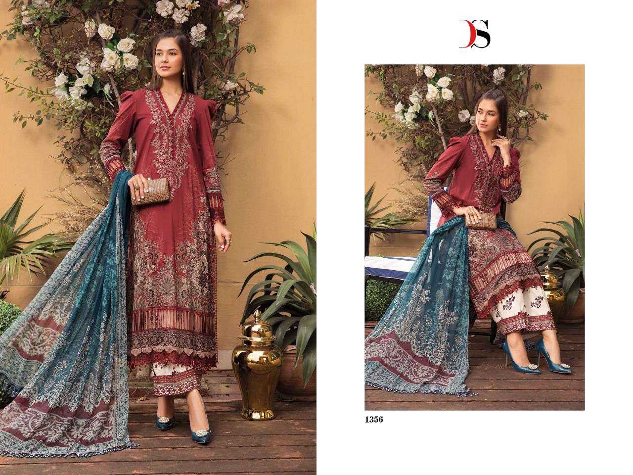 Deepsy Maria B M Print vol 22  catalog Jam Cotton Pakistani Salwar Kameez
