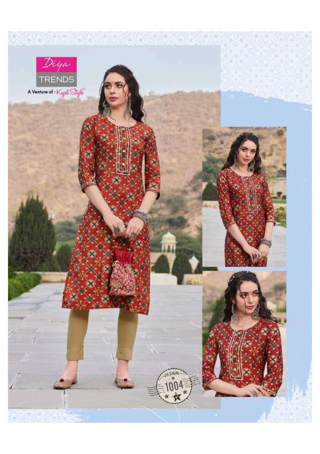 Diya Trends Blossom  vol 1 catalog  Fancy Wear Kurtis With Bottom 