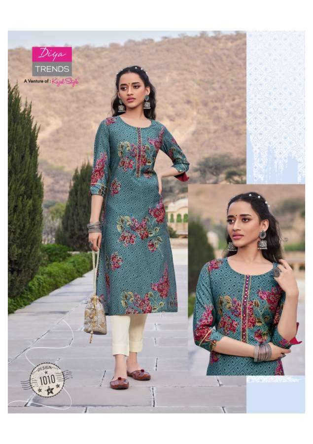 Diya Trends Blossom  vol 1 catalog  Fancy Wear Kurtis With Bottom 