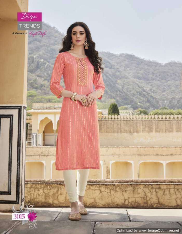 Diya Trendz  Victoria vol 3 catalog  Designer Rayon Embroidery Kurtis