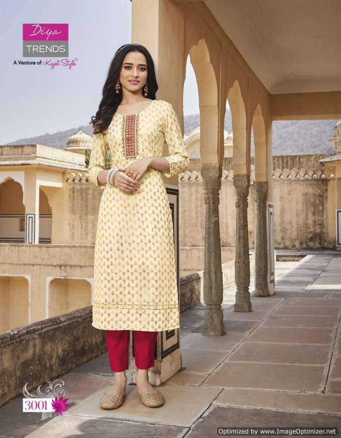 Diya Trendz  Victoria vol 3 catalog  Designer Rayon Embroidery Kurtis