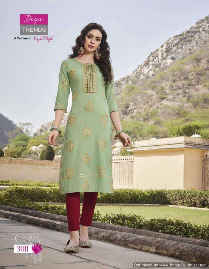 Diya Trendz  Victoria vol 3 catalog  Designer Rayon Embroidery Kurtis