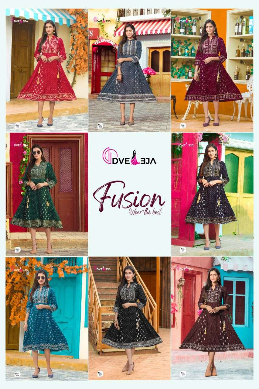 Dveeja Fusion Catalog Party Wear Anarkali Short Kurtis 
