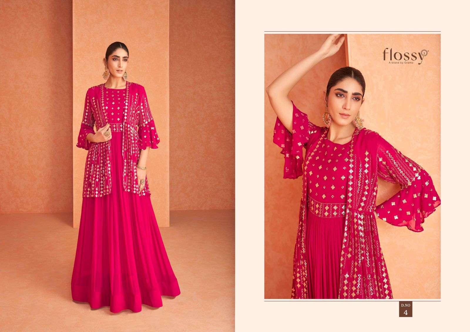Flossy Naksh Vol 1 Catalog Exclusive Wear Georgette Gowns 