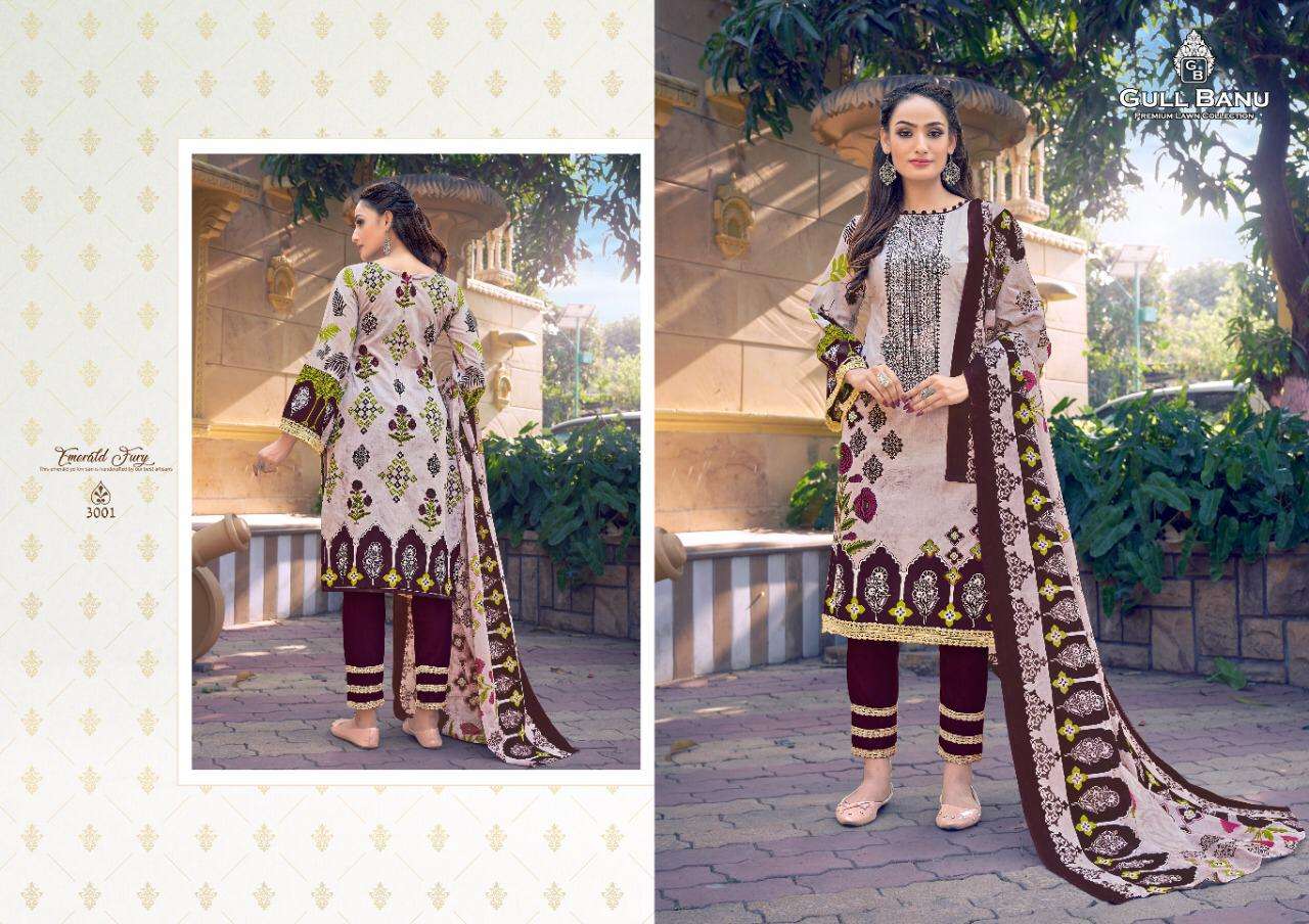 Gull Ahmed Gull Banu vol 3 catalog Lawn cotton with fancy print Buy Ladies Cotton suits 