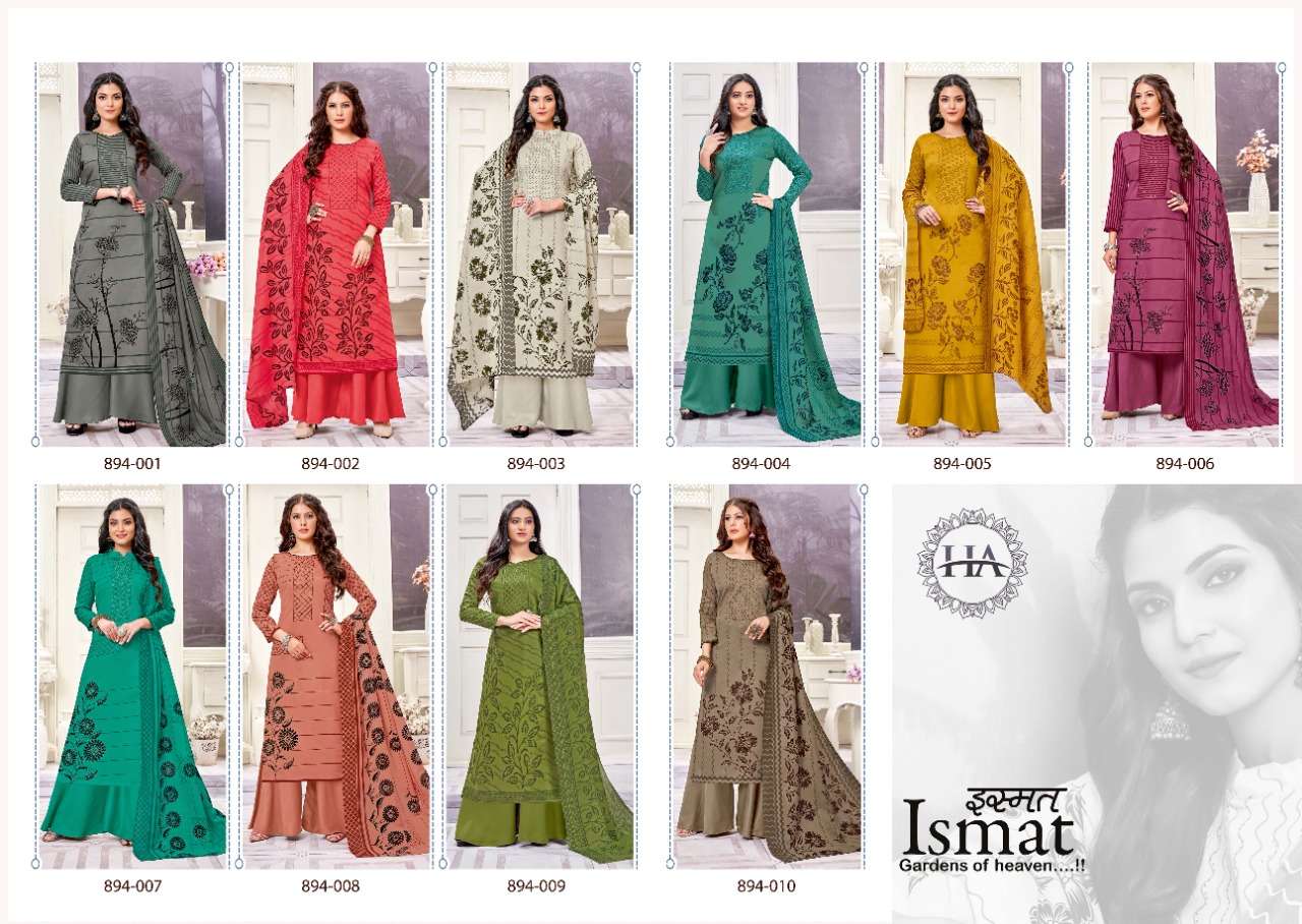 Harshit Ismat Catalog Pure Jam Designer Wear Women Dress Materials